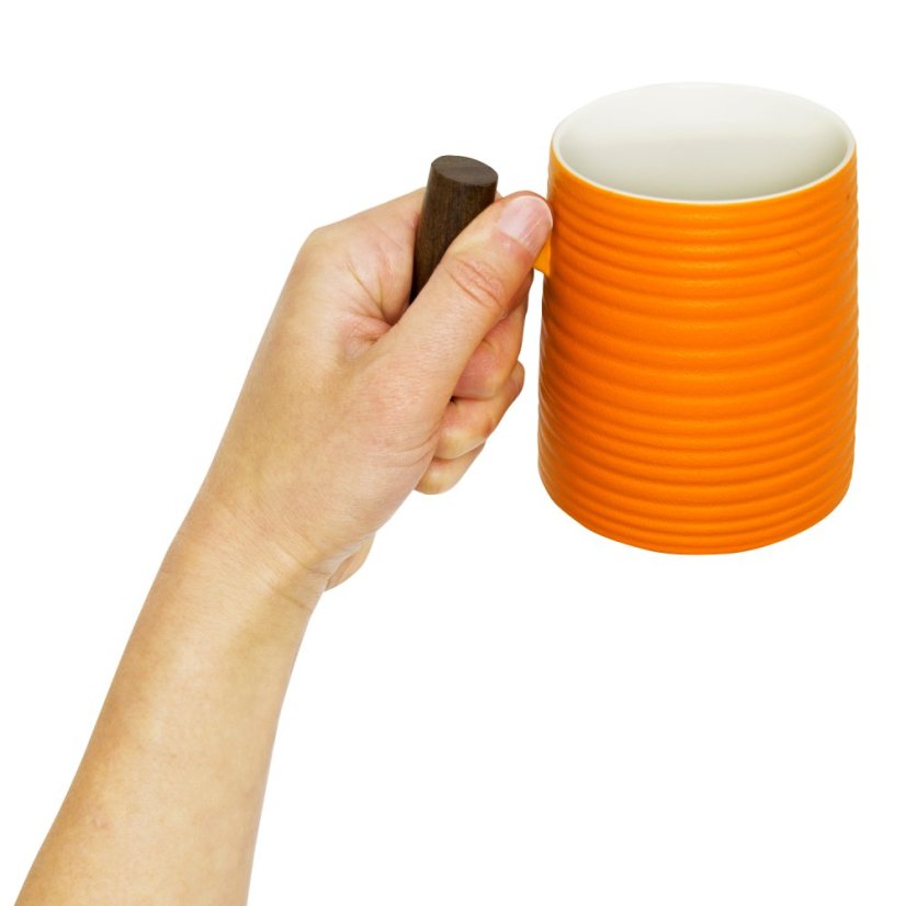 Hrnek s dřevěnou rukojetí Clementine Reliéf