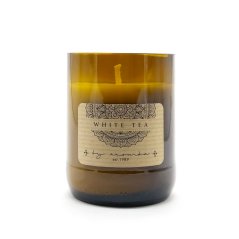 Svíčka v pivní lahvi White tea