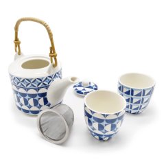 Čajová souprava Geometric blue