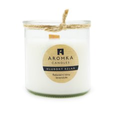 Sójová svíčka s dřevěným knotem Levandule