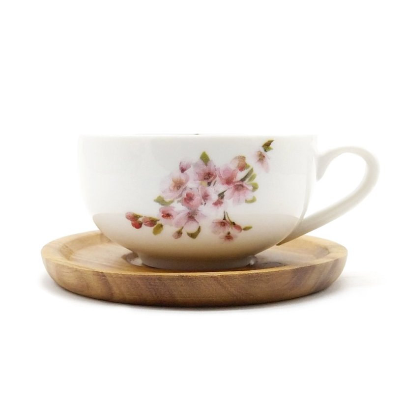 Espresso šálek Sakura s podšálkem z akácie