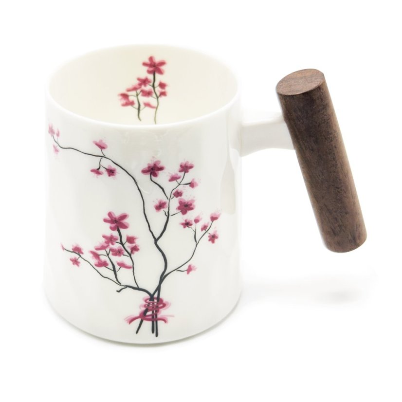 Hrnek s dřevěnou rukojetí Sakura