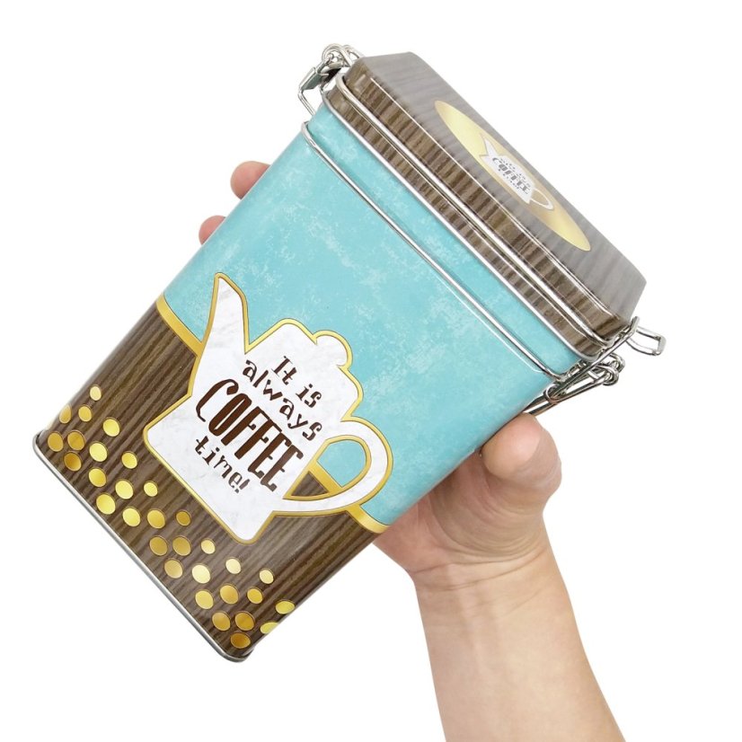 Plechová dóza Bílá konvička Coffee