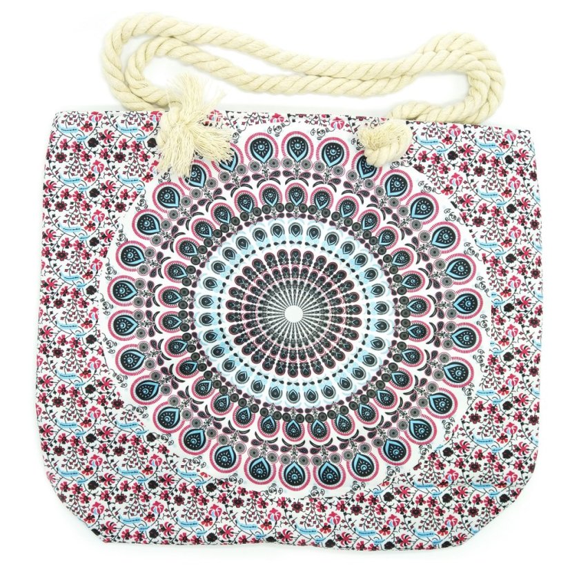 Plážová taška Elektrická modrá mandala