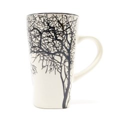 Vysoký bílý hrnek Strom