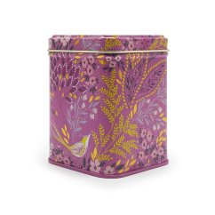 Plechová dóza Ptáček a zlaté lístky