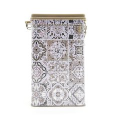 Plechová dóza Casa Decor se šedými ornamenty