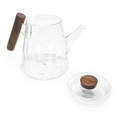 Skleněná konvice s dřevěnou rukojetí Knut