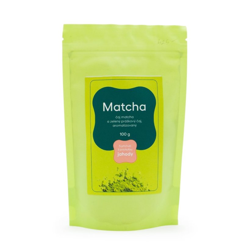 Zelený čaj Matcha s příchutí jahody