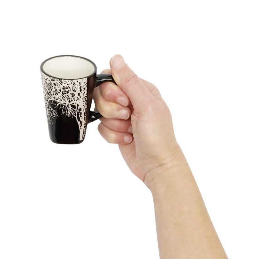 Černý espresso hrnek Strom